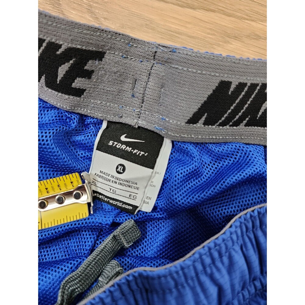 Nike Pants Mens XL Blue Track Windbreaker Y2K Storm Fit Activewear Pants Check - Picture 8 of 13